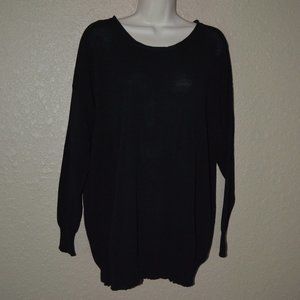 Sz 2 S M L Tomas Maier Black Oversized Cotton Long Sleeve Sweater